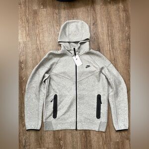 Nike Tech Fleece Full Zip Hoodie Gray Black Mens Sz XL FB7921-063